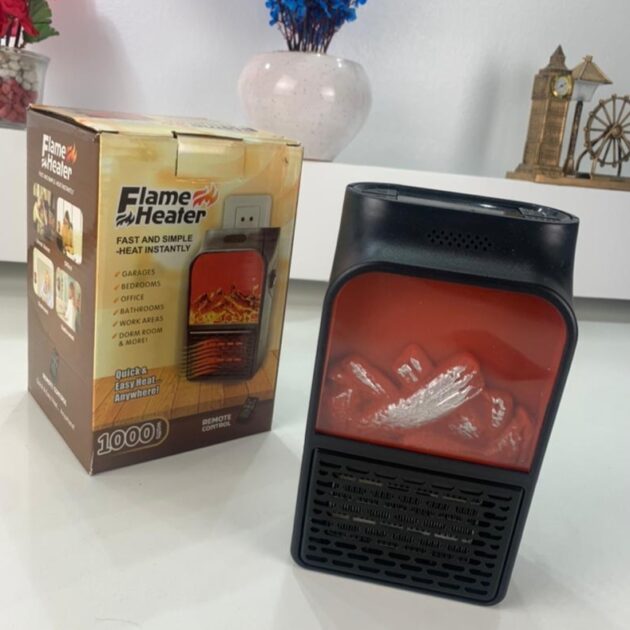 Chauffage Électrique Portable avec Effet Flamme 3D – مدفأة كهربائية محمولة بتأثير اللهب ثلاثي الأبعاد