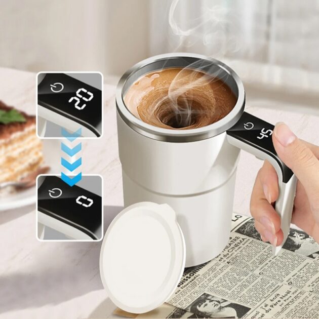Tasse à café électrique portable avec mesure intelligente de la température –