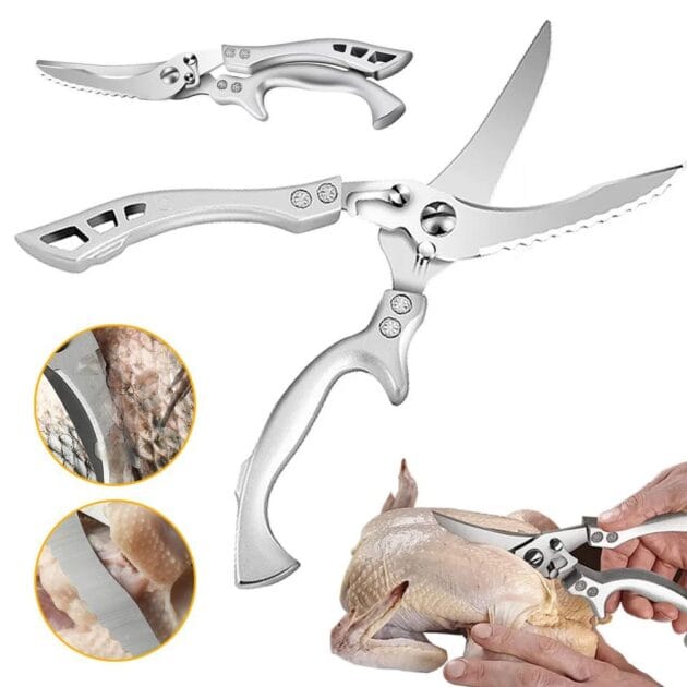 Ciseaux de cuisine en acier inoxydable avec manche en aluminium – مقص تقطيع اللحوم